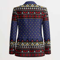 Santa And Jesus Christmas Christmas Blazer Xmas Holiday Patterns - Wonder Print Shop