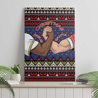 Santa And Jesus Christmas Christmas Canvas Wall Art Xmas Holiday Patterns - Wonder Print Shop