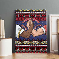 Santa And Jesus Christmas Christmas Canvas Wall Art Xmas Holiday Patterns - Wonder Print Shop