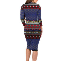 Santa And Jesus Christmas Christmas Family Matching Long Sleeve Bodycon Dress and Hawaiian Shirt Xmas Holiday Patterns - Wonder Print Shop