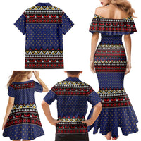Santa And Jesus Christmas Christmas Family Matching Mermaid Dress and Hawaiian Shirt Xmas Holiday Patterns - Wonder Print Shop