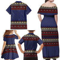 Santa And Jesus Christmas Christmas Family Matching Off Shoulder Maxi Dress and Hawaiian Shirt Xmas Holiday Patterns - Wonder Print Shop