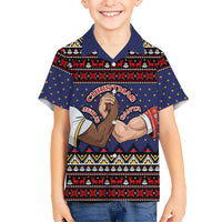 Santa And Jesus Christmas Christmas Family Matching Off Shoulder Maxi Dress and Hawaiian Shirt Xmas Holiday Patterns - Wonder Print Shop