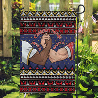 Santa And Jesus Christmas Christmas Garden Flag Xmas Holiday Patterns - Wonder Print Shop