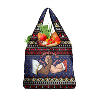 Santa And Jesus Christmas Christmas Grocery Bag Xmas Holiday Patterns - Wonder Print Shop