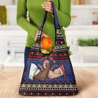 Santa And Jesus Christmas Christmas Grocery Bag Xmas Holiday Patterns - Wonder Print Shop