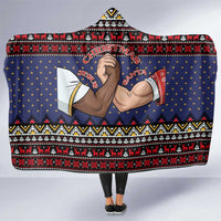 Santa And Jesus Christmas Christmas Hooded Blanket Xmas Holiday Patterns - Wonder Print Shop