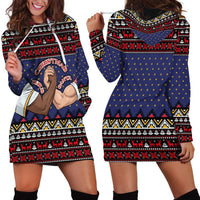 Santa And Jesus Christmas Christmas Hoodie Dress Xmas Holiday Patterns - Wonder Print Shop