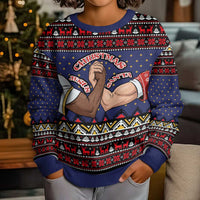 Santa And Jesus Christmas Kid Ugly Christmas Sweater Xmas Holiday Patterns - Wonder Print Shop