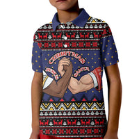 Santa And Jesus Christmas Christmas Kid Polo Shirt Xmas Holiday Patterns - Wonder Print Shop