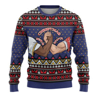 Santa And Jesus Christmas Ugly Christmas Sweater Xmas Holiday Patterns - Wonder Print Shop