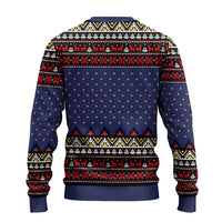 Santa And Jesus Christmas Ugly Christmas Sweater Xmas Holiday Patterns - Wonder Print Shop