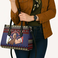 Santa And Jesus Christmas Christmas Leather Bag Xmas Holiday Patterns - Wonder Print Shop