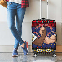 Santa And Jesus Christmas Christmas Luggage Cover Xmas Holiday Patterns - Wonder Print Shop