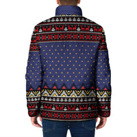 Santa And Jesus Christmas Christmas Padded Jacket Xmas Holiday Patterns - Wonder Print Shop