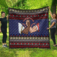 Santa And Jesus Christmas Christmas Quilt Xmas Holiday Patterns - Wonder Print Shop