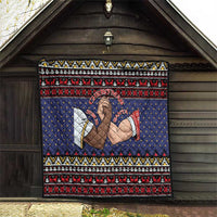 Santa And Jesus Christmas Christmas Quilt Xmas Holiday Patterns - Wonder Print Shop