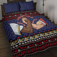 Santa And Jesus Christmas Christmas Quilt Bed Set Xmas Holiday Patterns - Wonder Print Shop