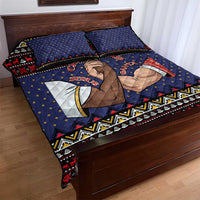 Santa And Jesus Christmas Christmas Quilt Bed Set Xmas Holiday Patterns - Wonder Print Shop