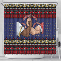 Santa And Jesus Christmas Christmas Shower Curtain Xmas Holiday Patterns - Wonder Print Shop