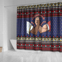 Santa And Jesus Christmas Christmas Shower Curtain Xmas Holiday Patterns - Wonder Print Shop