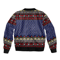 Santa And Jesus Christmas Christmas Sleeve Zip Bomber Jacket Xmas Holiday Patterns - Wonder Print Shop