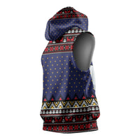 Santa And Jesus Christmas Christmas Sleeveless Hoodie Xmas Holiday Patterns - Wonder Print Shop