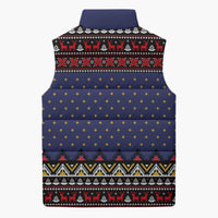Santa And Jesus Christmas Christmas Sleeveless Puffer Jacket Xmas Holiday Patterns - Wonder Print Shop