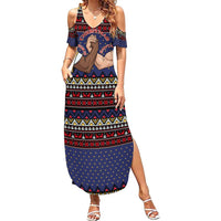 Santa And Jesus Christmas Christmas Summer Maxi Dress Xmas Holiday Patterns - Wonder Print Shop