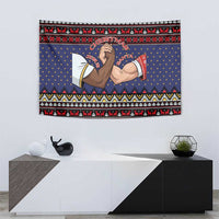 Santa And Jesus Christmas Christmas Tapestry Xmas Holiday Patterns - Wonder Print Shop