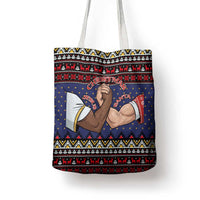 Santa And Jesus Christmas Christmas Tote Bag Xmas Holiday Patterns - Wonder Print Shop