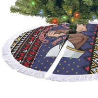 Santa And Jesus Christmas Tree Skirt Xmas Holiday Patterns - Wonder Print Shop