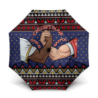 Santa And Jesus Christmas Christmas Umbrella Xmas Holiday Patterns - Wonder Print Shop