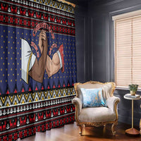 Santa And Jesus Christmas Christmas Window Curtain Xmas Holiday Patterns - Wonder Print Shop