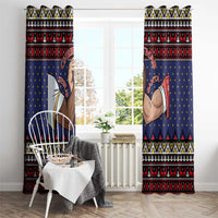Santa And Jesus Christmas Christmas Window Curtain Xmas Holiday Patterns - Wonder Print Shop