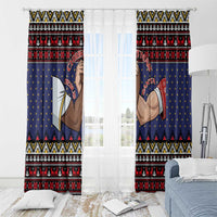 Santa And Jesus Christmas Christmas Window Curtain Xmas Holiday Patterns - Wonder Print Shop
