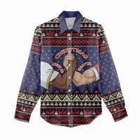 Santa And Jesus Christmas Christmas Women Casual Shirt Xmas Holiday Patterns - Wonder Print Shop