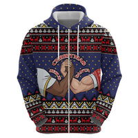 Santa And Jesus Christmas Christmas Zip Hoodie Xmas Holiday Patterns - Wonder Print Shop