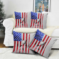 Golf Ball and Clubs Pillow Cover with American Flag Smoke Effect and Hexagon Pattern - Wonder Print Shop