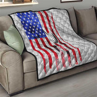 Golf Ball and Clubs Quilt with American Flag Smoke Effect and Hexagon Pattern - Wonder Print Shop