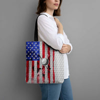 Golf Ball and Clubs Tote Bag with American Flag Smoke Effect and Hexagon Pattern - Wonder Print Shop