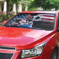 Bowling Rooster Auto Sun Shade with Striking Pins and American Flag Feather Pattern - Wonder Print Shop
