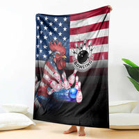 Bowling Rooster Blanket with Striking Pins and American Flag Feather Pattern - Wonder Print Shop