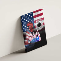 Bowling Rooster Canvas Wall Art with Striking Pins and American Flag Feather Pattern - Wonder Print Shop