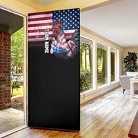 Custom Bowling Rooster Door Cover with Striking Pins and American Flag Feather Pattern - Wonder Print Shop