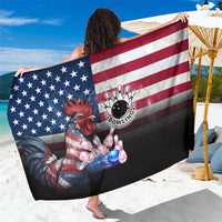Bowling Rooster Sarong with Striking Pins and American Flag Feather Pattern - Wonder Print Shop