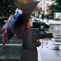 Bowling Rooster Umbrella with Striking Pins and American Flag Feather Pattern - Wonder Print Shop