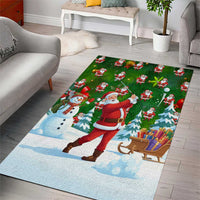 Funny Christmas Golf Shirt Mens Golf Area Rug Santa Golfer Christmas - Wonder Print Shop