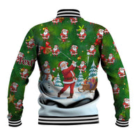 Custom Funny Christmas Golf Shirt Mens Golf Baseball Jacket Santa Golfer Christmas - Wonder Print Shop