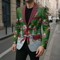 Custom Funny Christmas Golf Shirt Mens Golf Blazer Santa Golfer Christmas - Wonder Print Shop